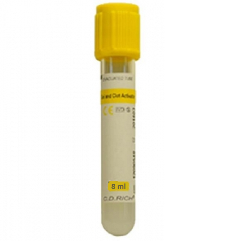 Вакуумна Пробірка «CDRICH» гель+Активатор згортання 8 мл, 16х100 мм 50 шт